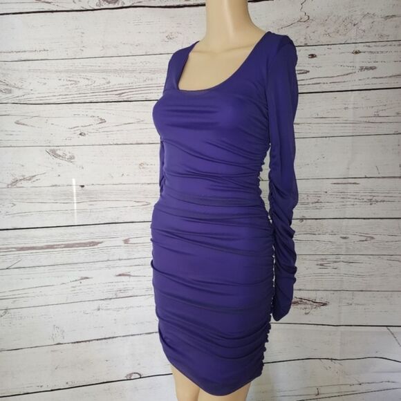 Boulee Purple Long Sleeve Dress Size 0 NWT - Picture 3 of 7